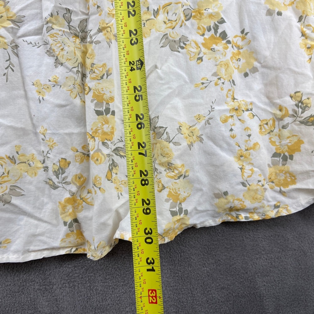A New Day Yellow Floral 2 Piece Set Crop Top and Midi Skirt XL Womens White - Picture 10 of 11